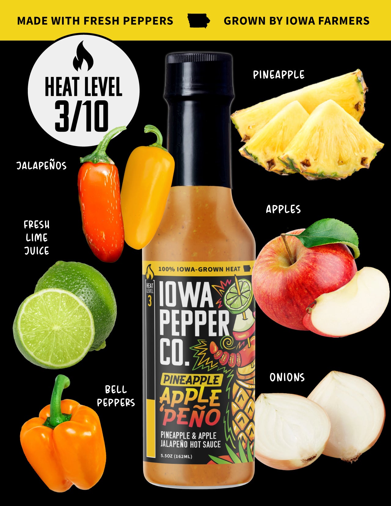 PINEAPPLE APPLE 'PEÑO HOT SAUCE