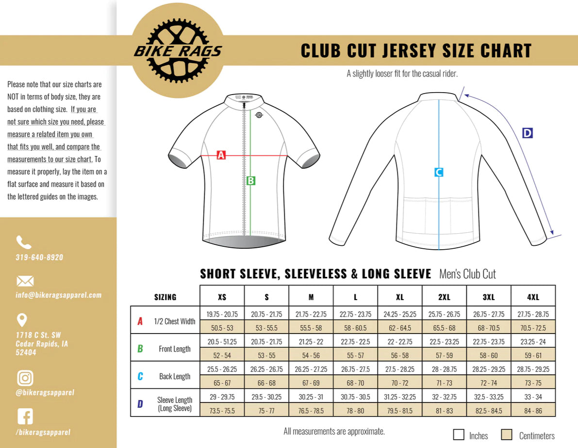 Short Sleeve Cycling Jersey Club Cut